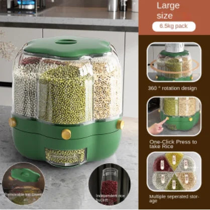 Rotatable Whole grains Storage Box Household Insect-Proof and Moisture-Proof Sealed rice Box Rice Tank Kitchen Storage Box