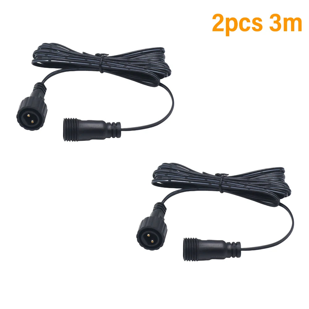 Solar Panel Box Controller 24V Waterproof with 8 Flash Modes Cable 2 Pin Male to Female Connector LED String Light Outdoor Decor