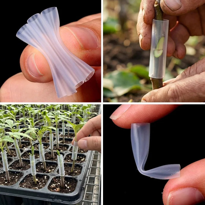 Gardening Special Grafting Casing Sleeves Flexible Garden Tree Plant Seedlings Vine Tomato Grafting Transparent Tube Accessories