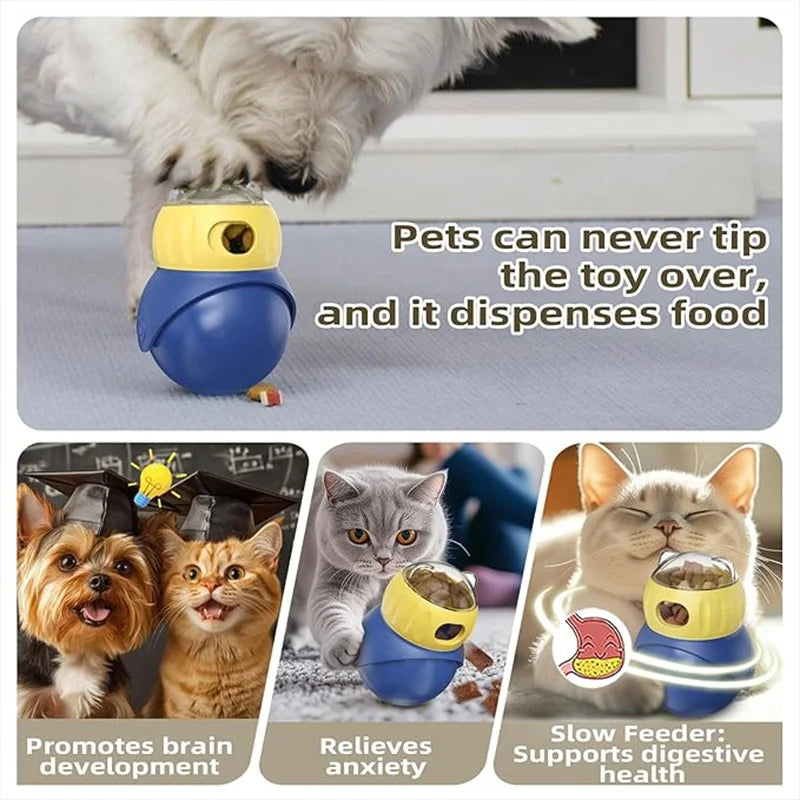 Dog Treat Dispenser Toy - Adjustable Interactive Puzzle Toy for Dogs and Cats | Slow Feeder & Leaking Ball for Puppy Training