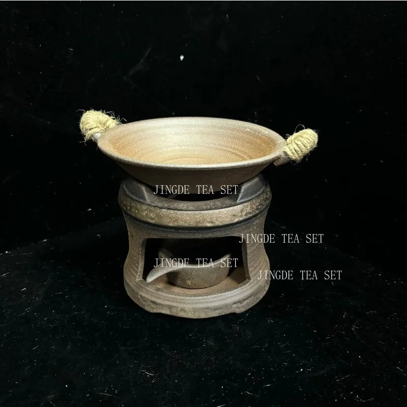 Retro Tea Pot Warmer Ceramic Baking Tray Household, Chinese Tea ware Accessories Teapot with Candle Warmer