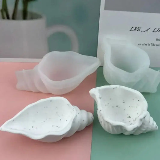 Home Decor Sea Shell Conch Silicone Molds 3D Storage Box Resin Molds Gypsum Handmade Candle Mould DIY