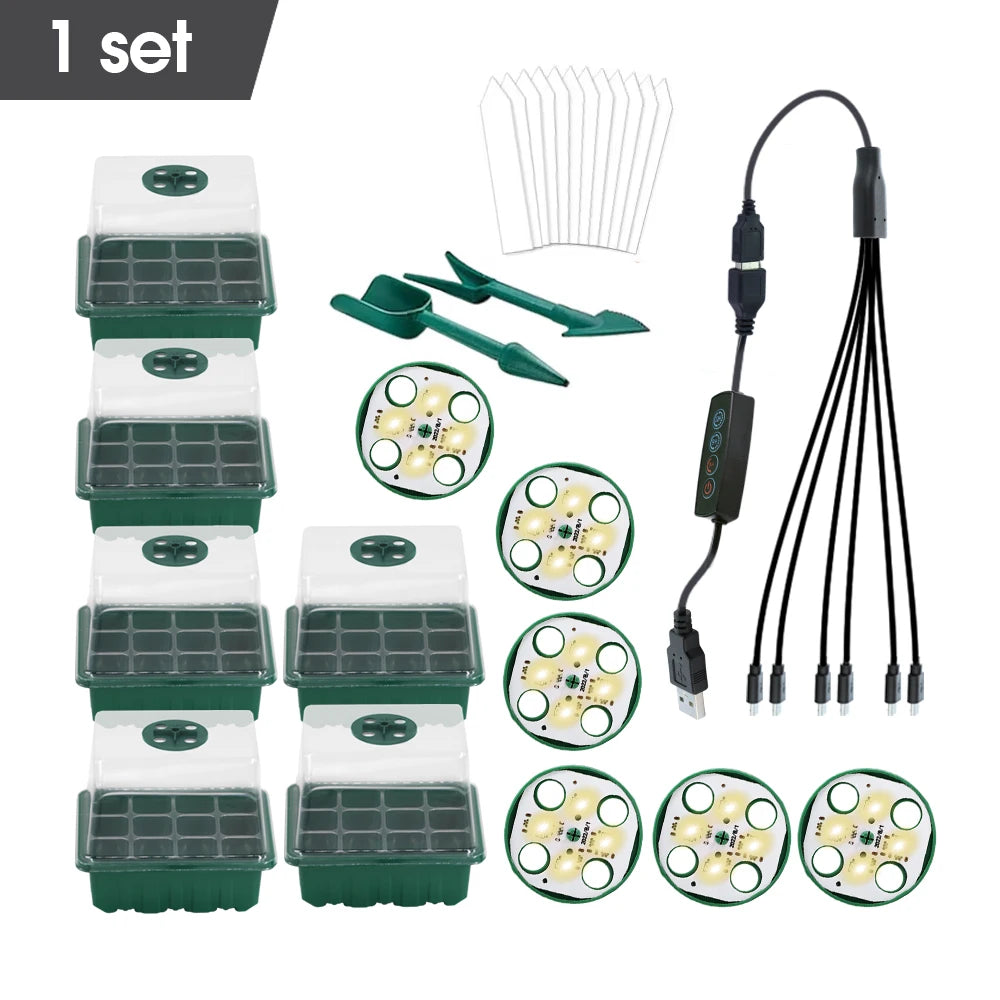 Home Garden Seed Starter Box – Seedling Germination Tray with Adjustable Light Cycles