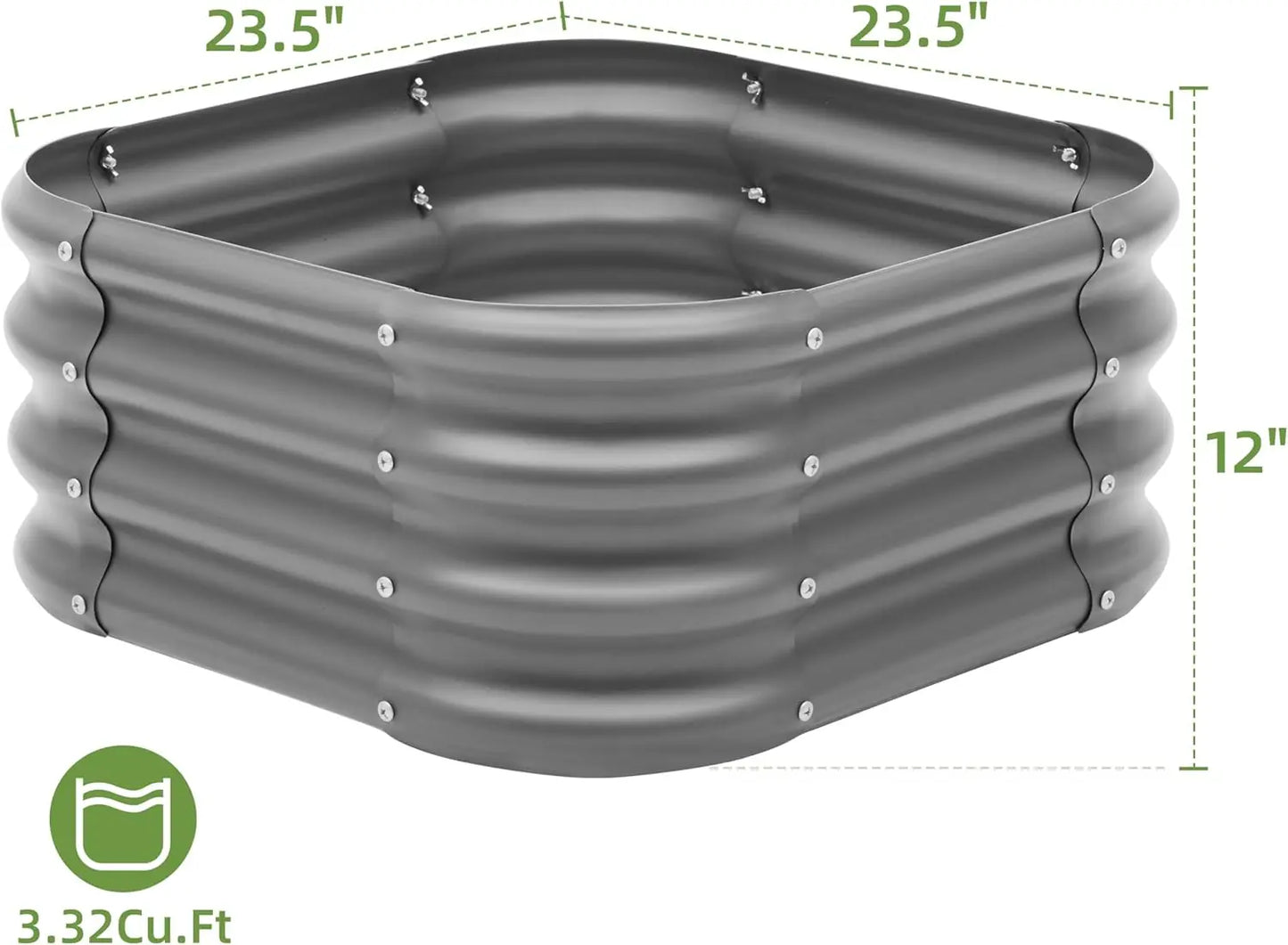 2-Pack Metal Raised Garden Bed, 2x1ft Outdoor Planter Box for Vegetables and Flowers, Dark Grey