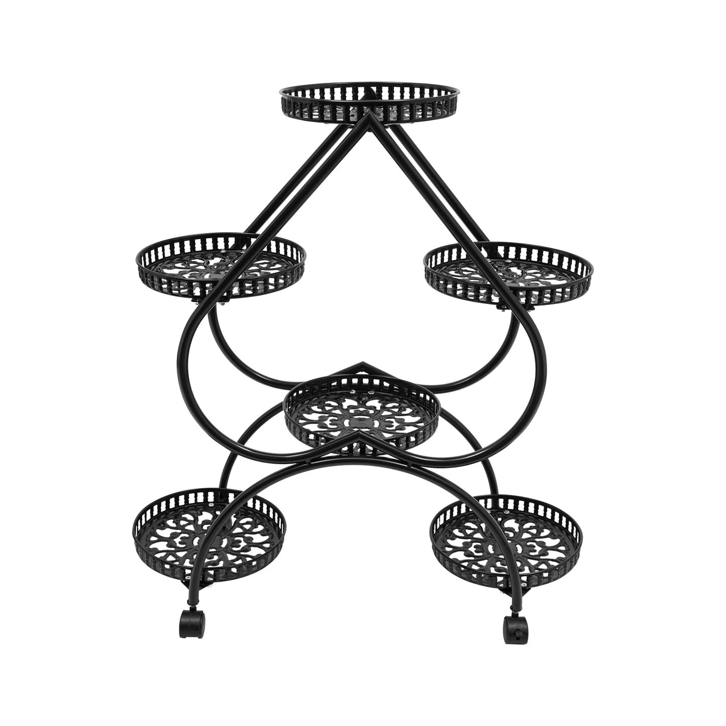 6 Potted Heart Flowerpot Stand 4 Tier Plant Stand for Patio Garden Living Room Corner Balcony and Bedroom