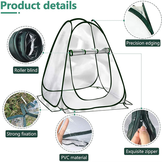1/2/3Pcs Pop-Up Greenhouse for Outdoor Indoor Flower House, Portable Mini Greenhouse Cover Tent Gardening Plant Flower Warm Room
