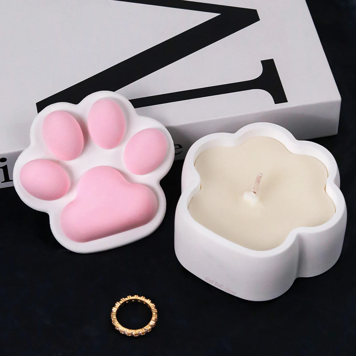 Cat Claw Jewelry Storage Box Silicone Mold DIY Epoxy Resin Ashtray Concrete Cement Gypsum Crystal Candle Jar Mould Home Decor