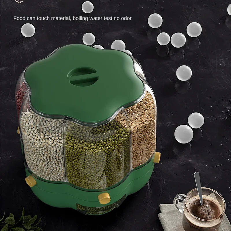 Rotatable Whole grains Storage Box Household Insect-Proof and Moisture-Proof Sealed rice Box Rice Tank Kitchen Storage Box