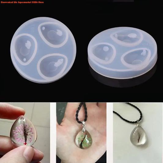 DIY Silicone Pendant Water Drop Gem Mold Epoxy Resin Casing Craft Jewelry Making Tool