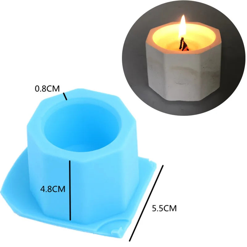 Round Concrete Candle Jar Silicone Mould Diy Handmade Succulent Cement Planter Resin Silicone Mold Gypsum Storage Box Home Decor