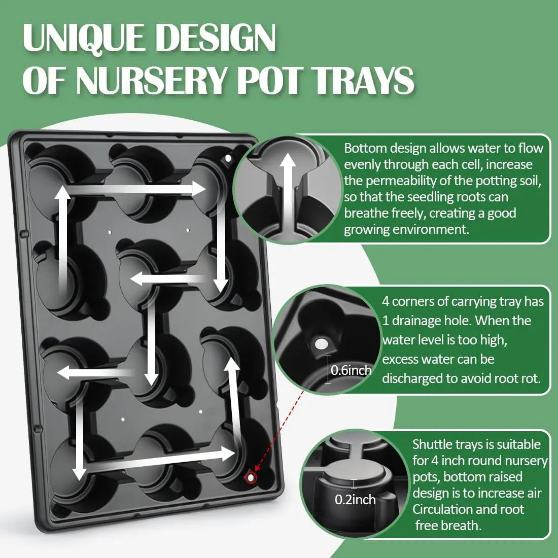 60 Pack 4 Inch Nursery Pots with Humidity Domes & 5 Seedling Trays, Sturdy Plant Propagation Set for Gardeners