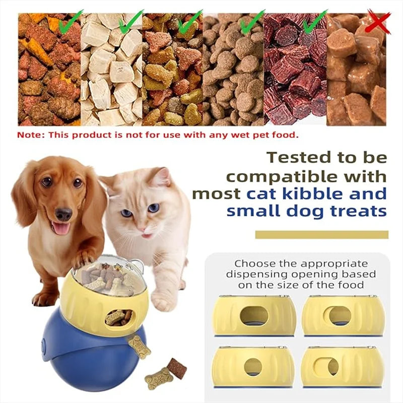 Dog Treat Dispenser Toy - Adjustable Interactive Puzzle Toy for Dogs and Cats | Slow Feeder & Leaking Ball for Puppy Training