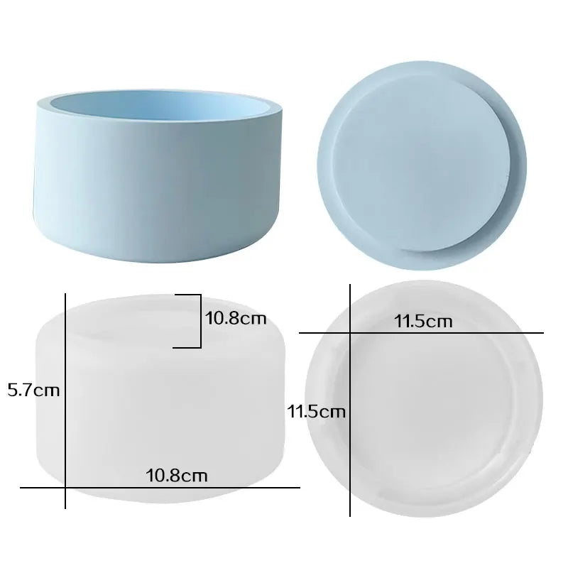 DIY Candle Cup Storage Box Cement Mold Crystal Epoxy Storage Box Silicone Mold Handmade Round Candle jar Mold