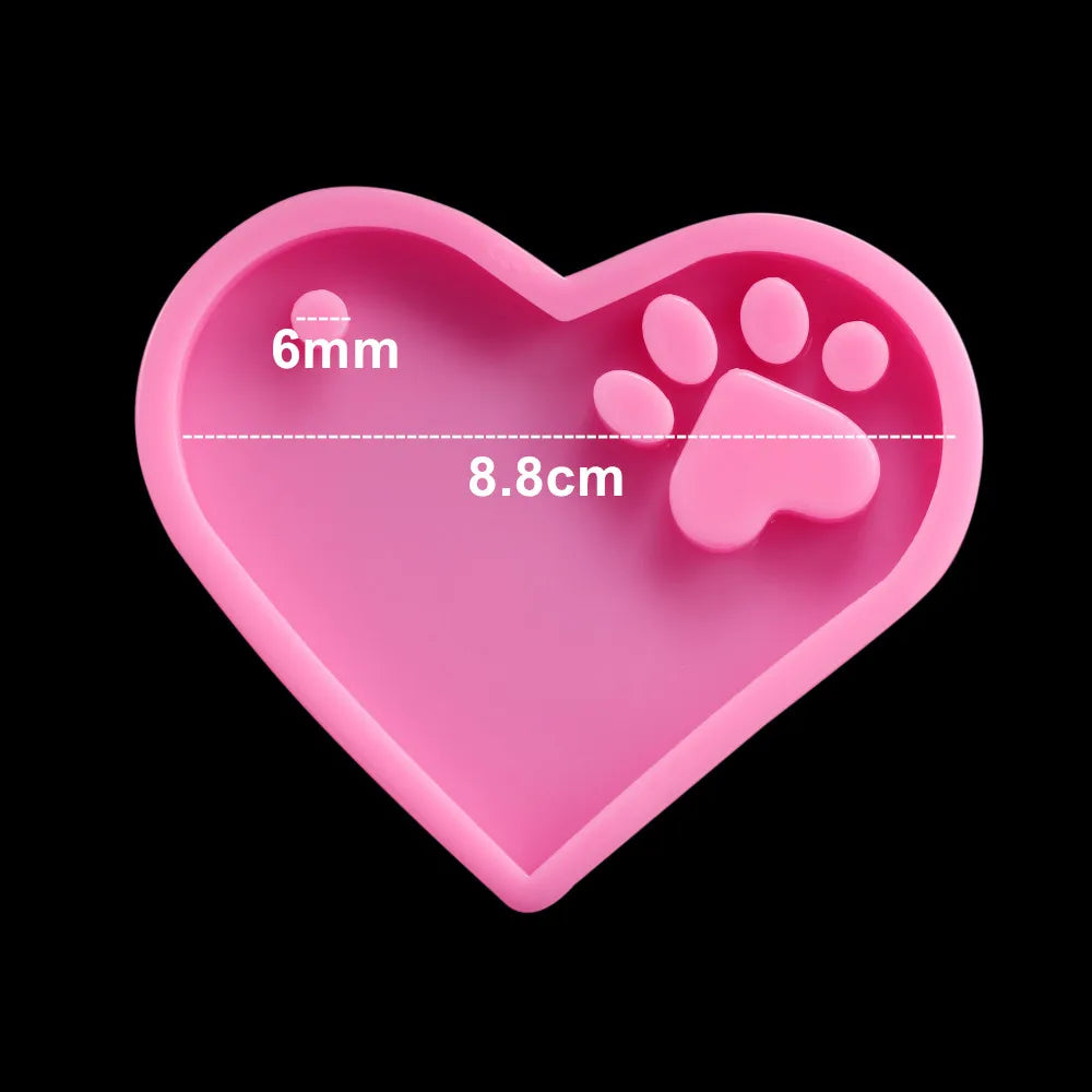 Dog Tag Bone Shaped Keychain Casting Silicone Mold for DIY Key Chain Pendant Crystal Epoxy Resin Molds Craft Jewelry Making Tool