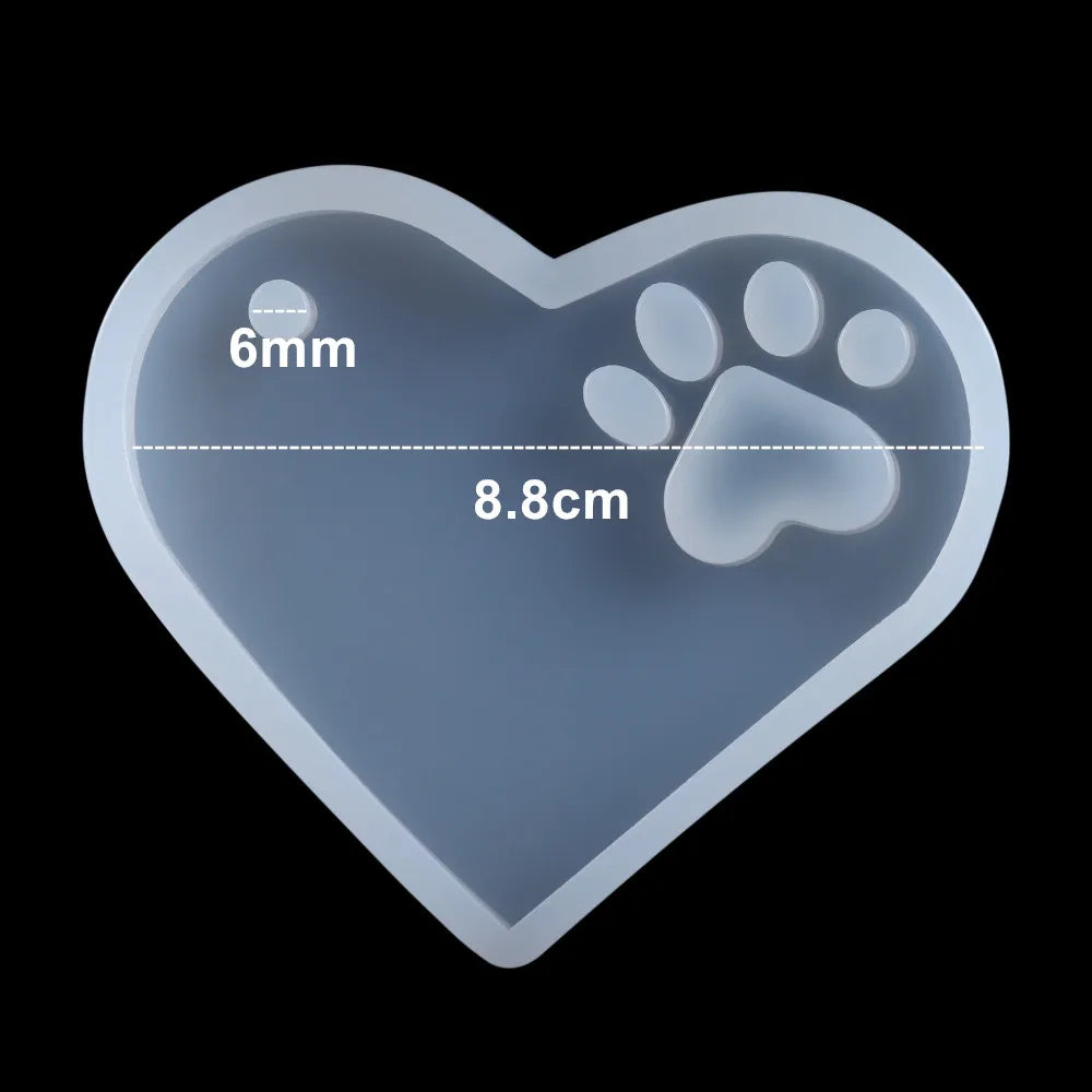 Dog Tag Bone Shaped Keychain Casting Silicone Mold for DIY Key Chain Pendant Crystal Epoxy Resin Molds Craft Jewelry Making Tool
