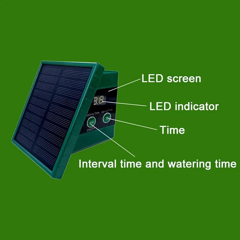 DIY Solar Drip Irrigation System Garden Automatic Watering System Plant Watering Devices for Potted with Water Level Detection
