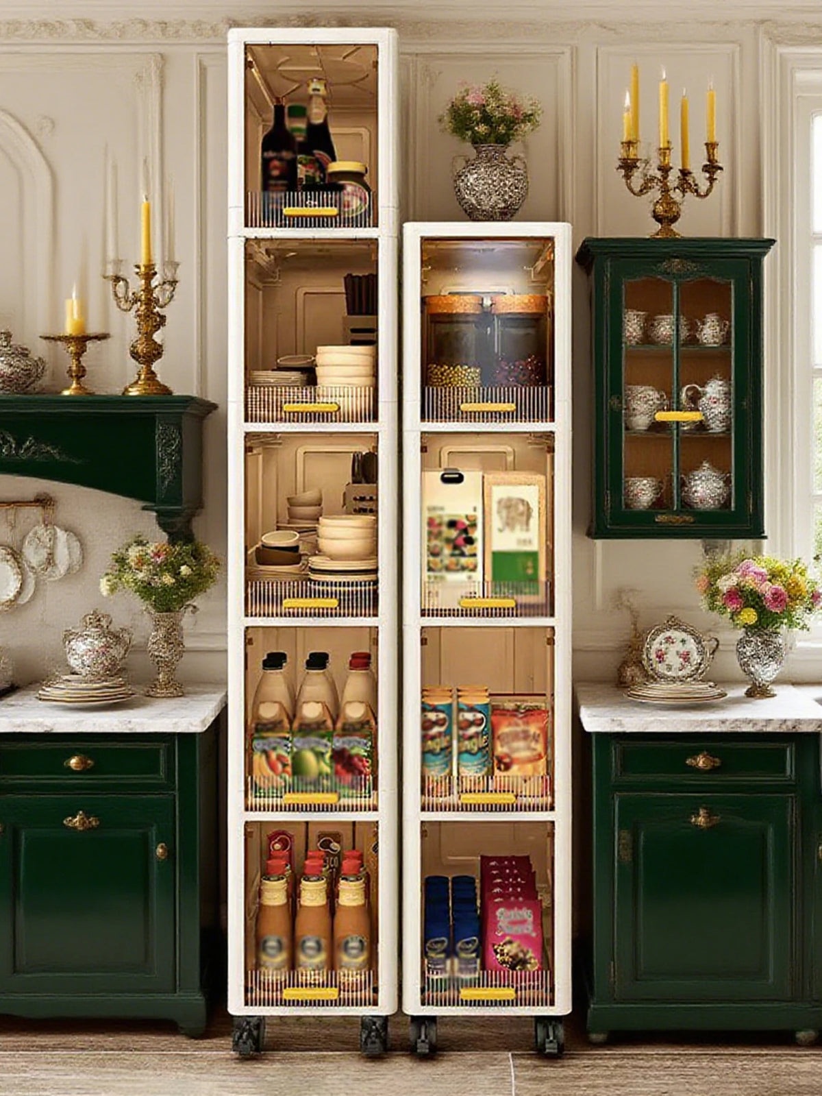 Gap storage cabinet, multi-functional ultra-thin organizer-suitable for kitchen and bathroom gaps, storage cabinet, home storage