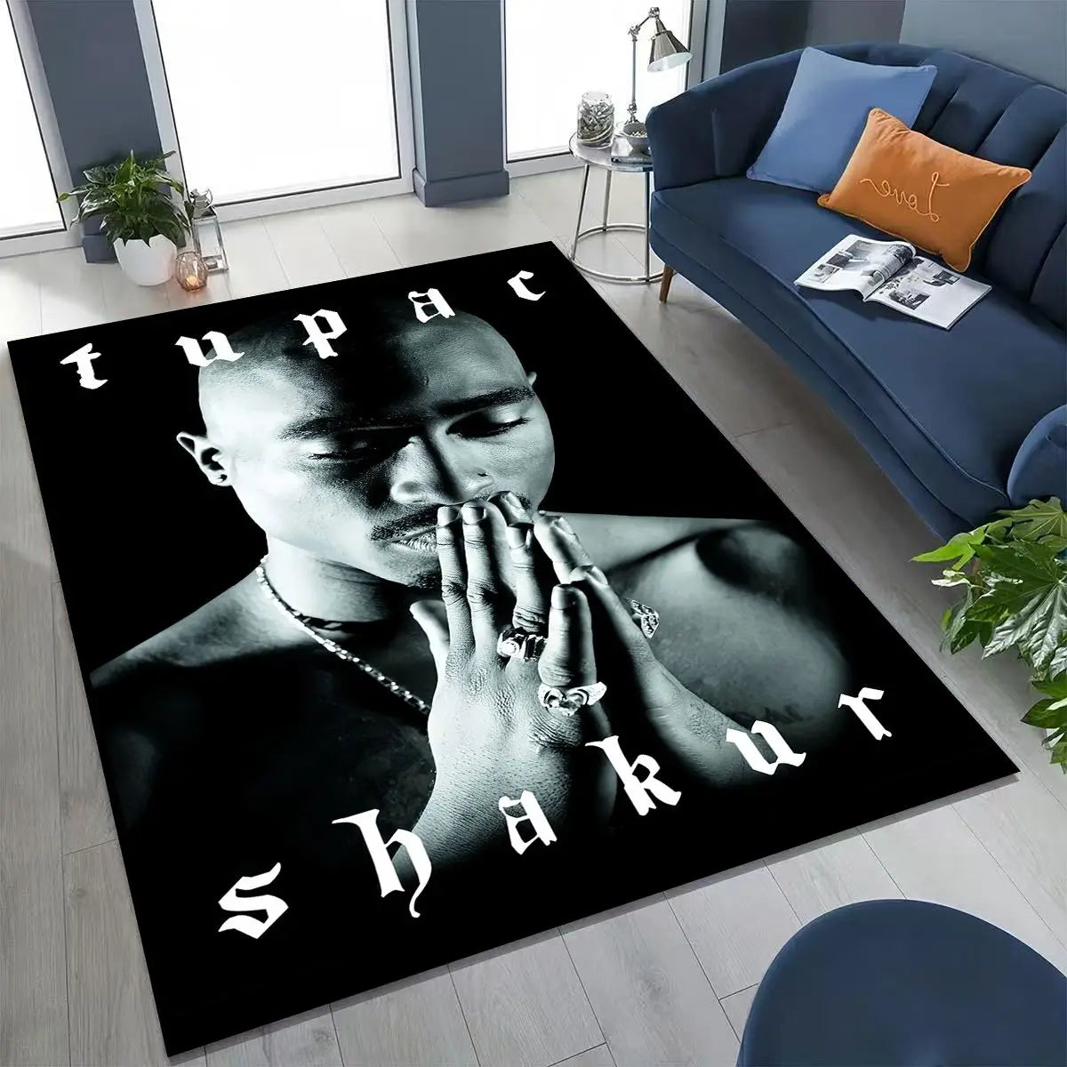 Tupac / 2Pac / Eminem Hip Hop Rap God Art Rug Non-slip Floor Mat