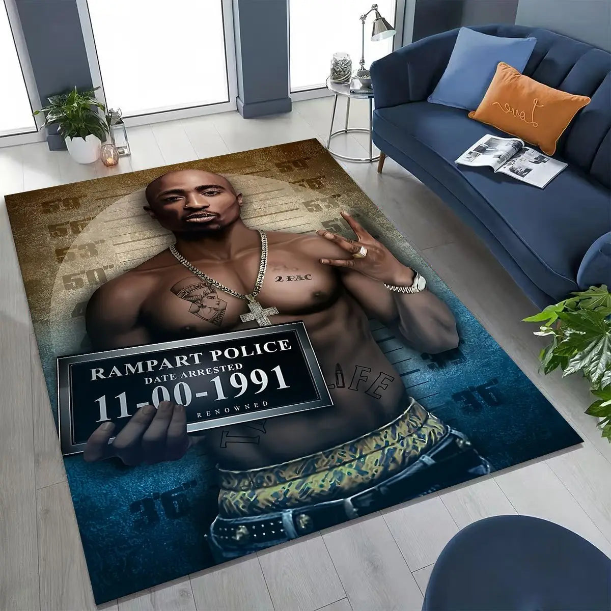 Tupac / 2Pac / Eminem Hip Hop Rap God Art Rug Non-slip Floor Mat