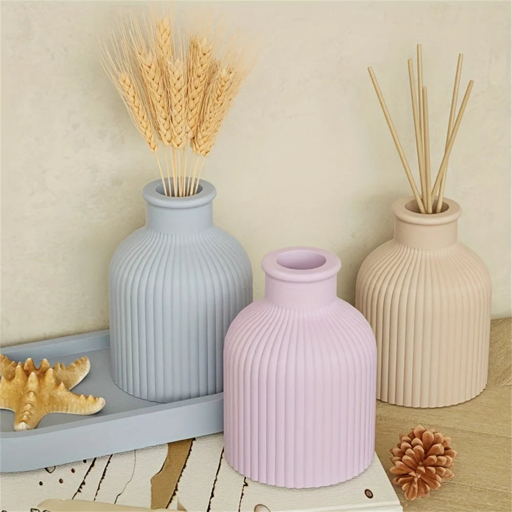 1/2pcs Vase Tray Silicone Mold, Oval Coaster Mold And Bottle Container Mold, Candy Container, Flower Pot, Gift, Home Decoration