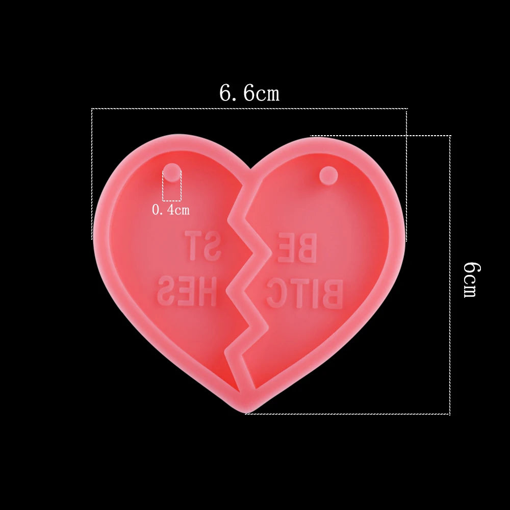 Dog Tag Bone Shaped Keychain Casting Silicone Mold for DIY Key Chain Pendant Crystal Epoxy Resin Molds Craft Jewelry Making Tool