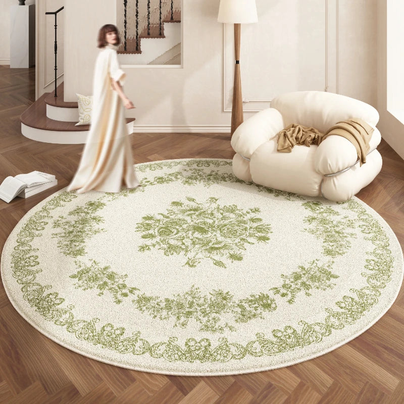European Style Rugs for Bedroom Home Fluffy Soft Floor Mat Thicken Plush Living Room Decoration Round Carpet Washable Lounge Rug