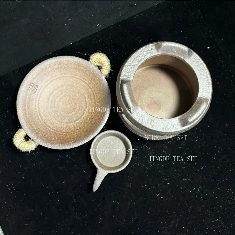 Retro Tea Pot Warmer Ceramic Baking Tray Household, Chinese Tea ware Accessories Teapot with Candle Warmer