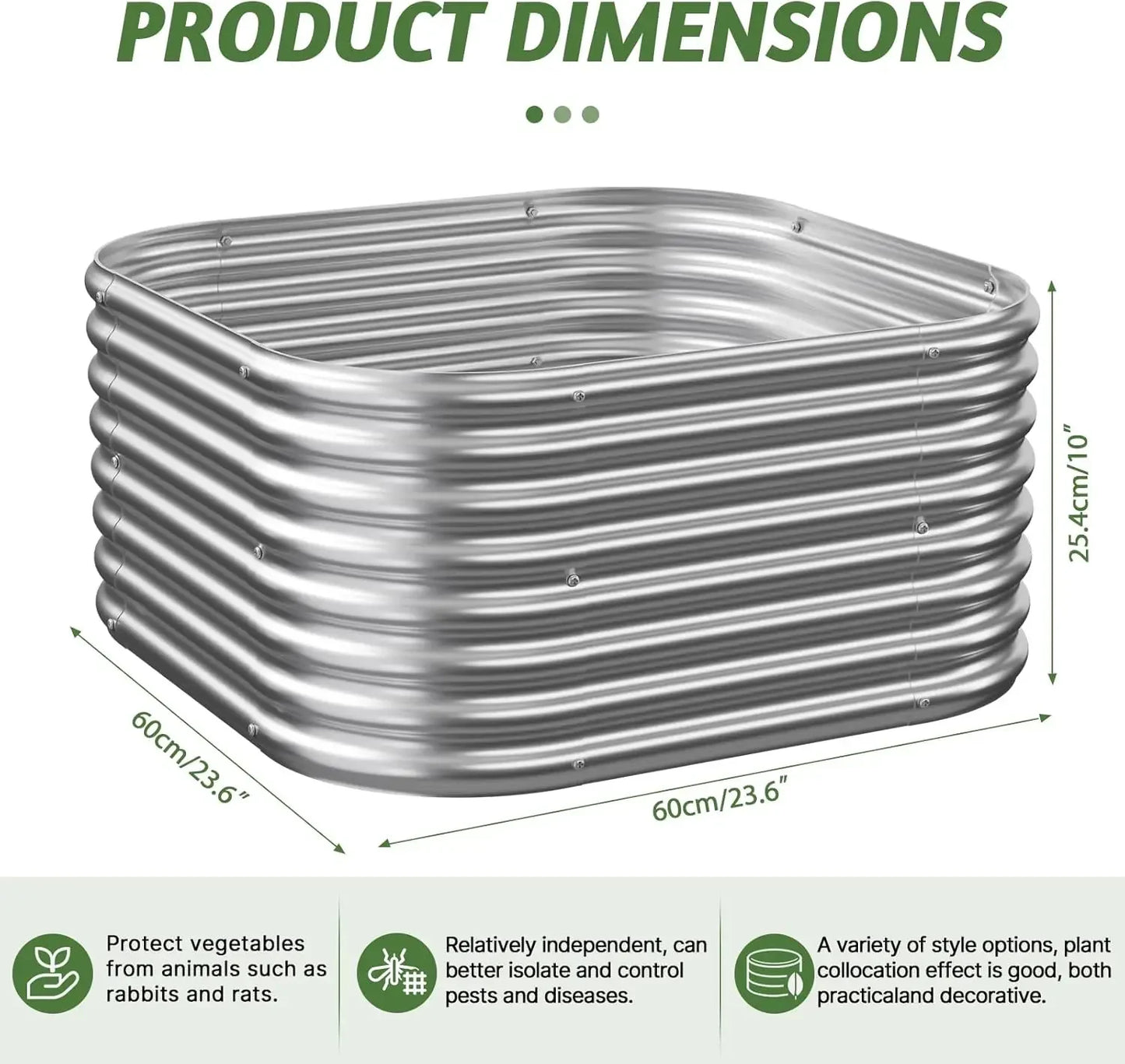 Heavy‑Duty Galvanized Steel Garden Beds (4‑Pack) – Easy‑Build Raised Planters for Outdoors