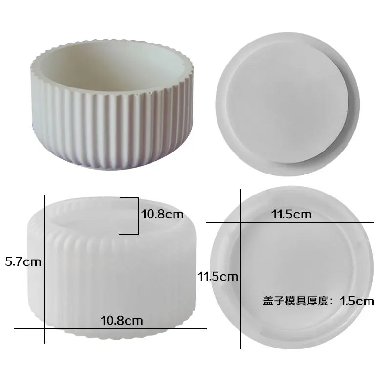 DIY Candle Cup Storage Box Cement Mold Crystal Epoxy Storage Box Silicone Mold Handmade Round Candle jar Mold