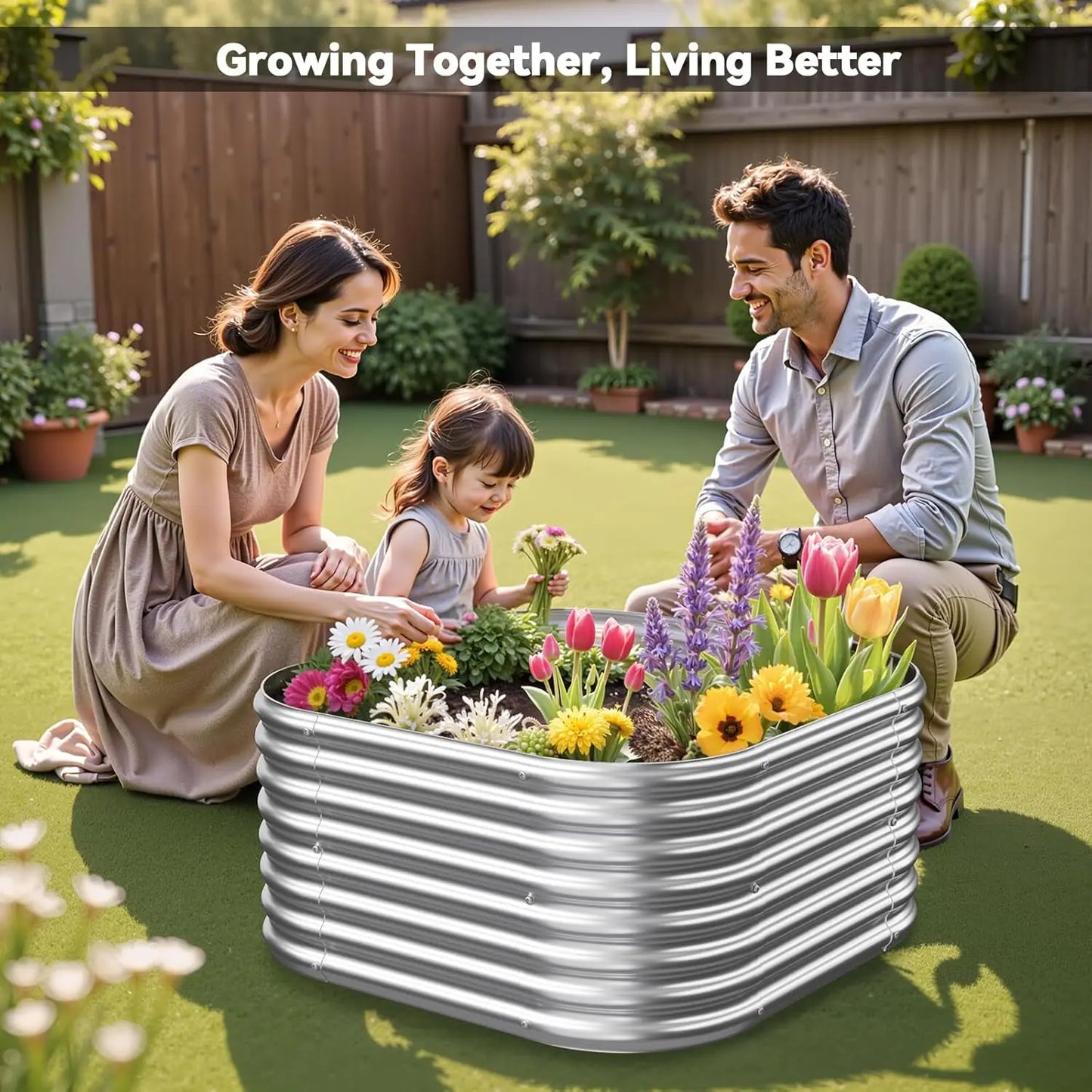 Heavy‑Duty Galvanized Steel Garden Beds (4‑Pack) – Easy‑Build Raised Planters for Outdoors