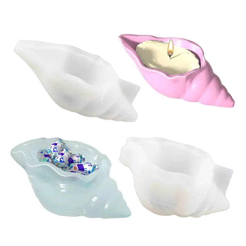 Home Decor Sea Shell Conch Silicone Molds 3D Storage Box Resin Molds Gypsum Handmade Candle Mould DIY
