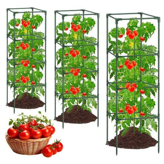 Square Steel Tomato Plant Cage – Heavy‑Duty Support Tower for Cherry Tomatoes