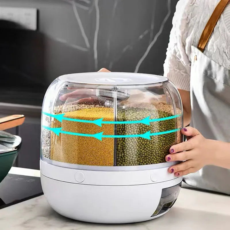 Rotatable Whole grains Storage Box Household Insect-Proof and Moisture-Proof Sealed rice Box Rice Tank Kitchen Storage Box