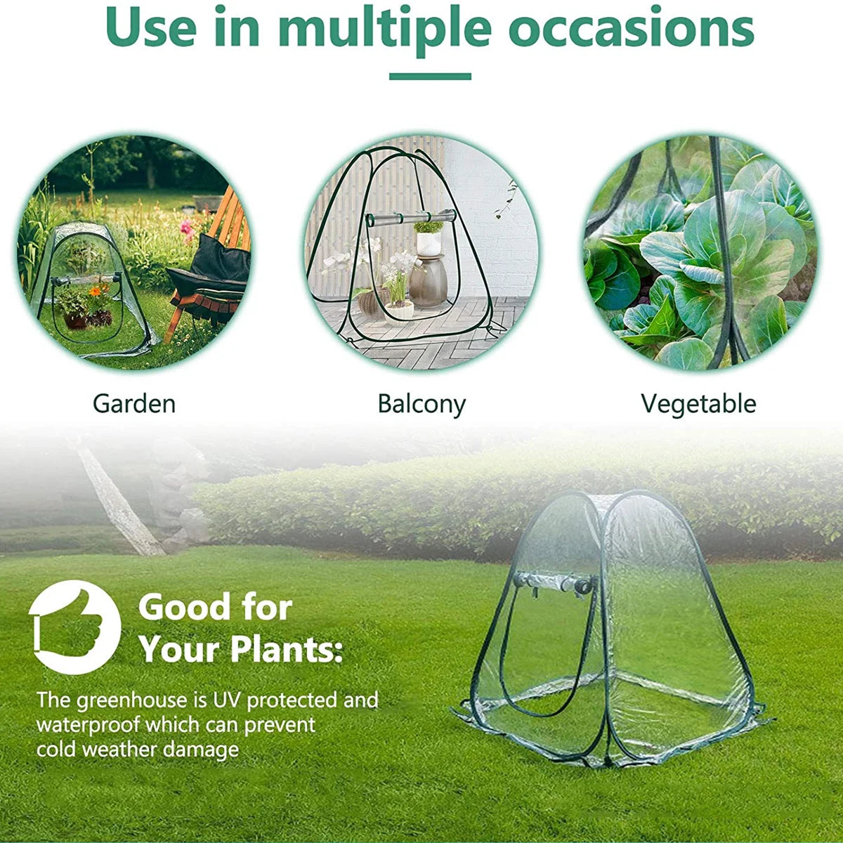 1/2/3Pcs Pop-Up Greenhouse for Outdoor Indoor Flower House, Portable Mini Greenhouse Cover Tent Gardening Plant Flower Warm Room