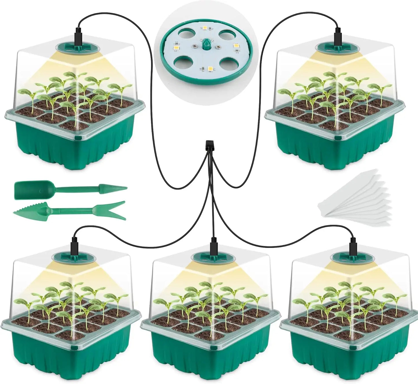 Grow stronger, healthier seedlings with this all‑in‑one 12‑cell starter kit.   full‑spectrum grow light, adjustable humidity dome, and deep planting cells that support fast sprouting.
