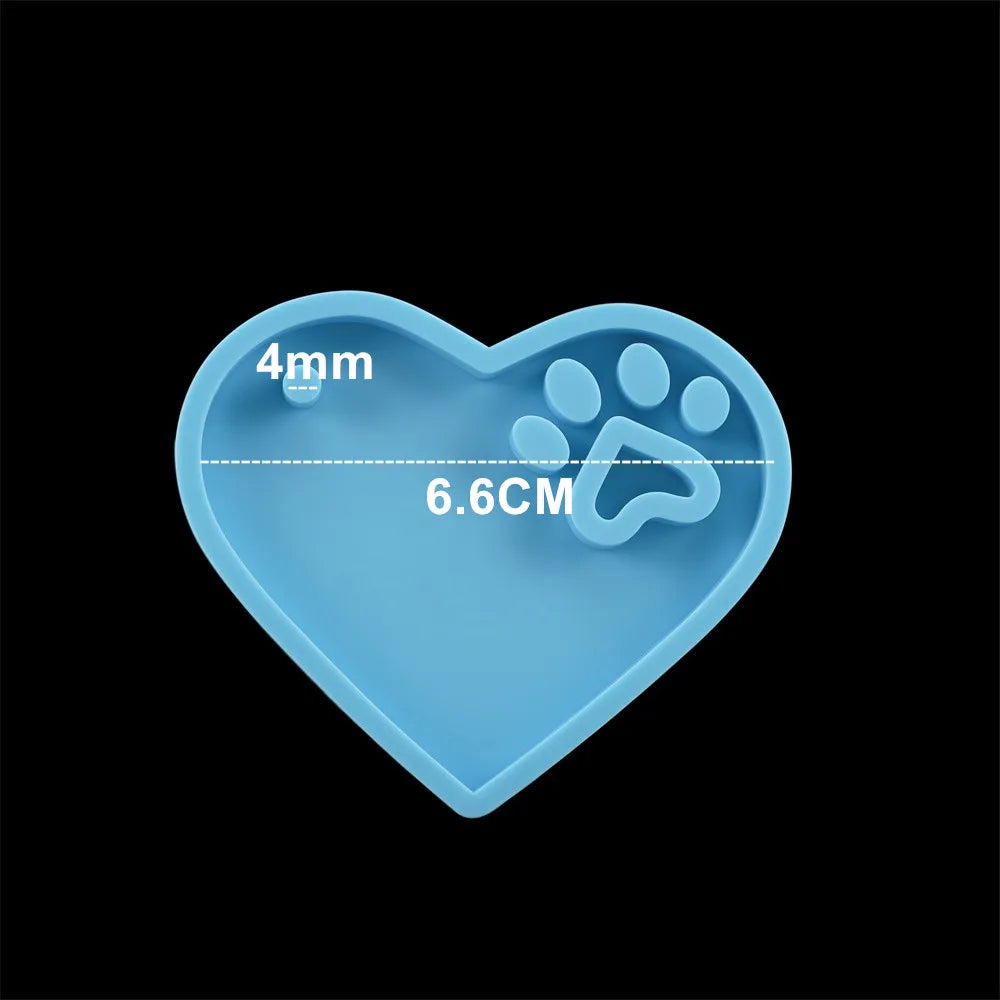 Dog Tag Bone Shaped Keychain Casting Silicone Mold for DIY Key Chain Pendant Crystal Epoxy Resin Molds Craft Jewelry Making Tool