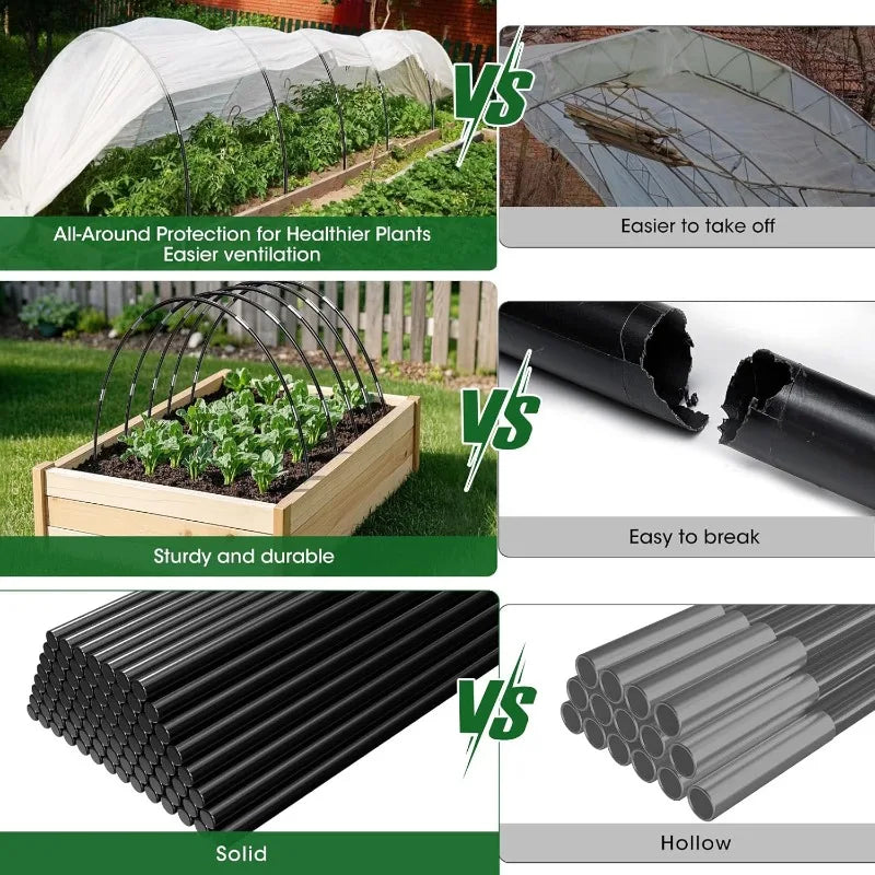 Greenhouse Hoops Gardening Plant Support Grow Seedlings Arch Shed Bracket Insect Protection Net Frame Vegetable Field Tunnel
