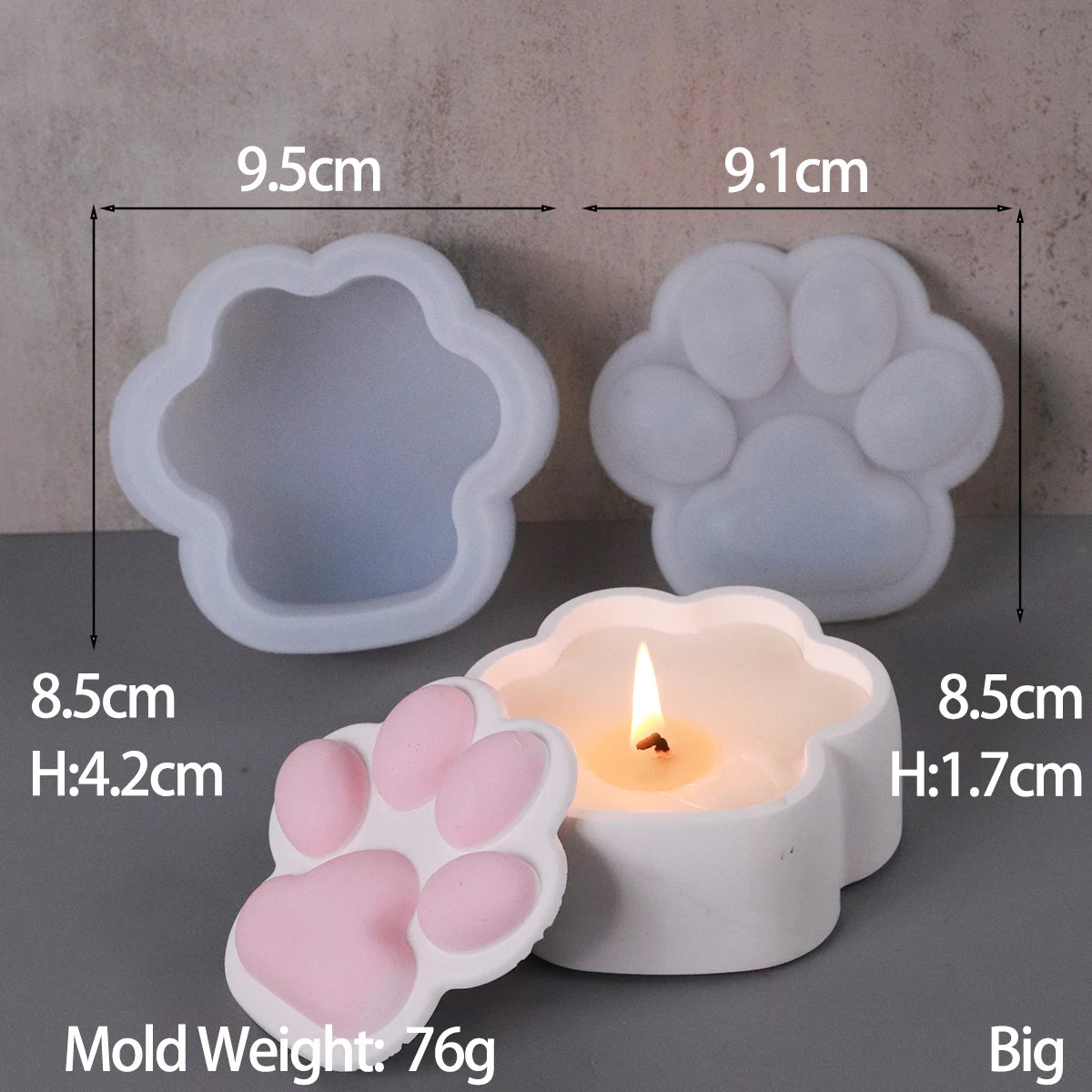 Cat Claw Jewelry Storage Box Silicone Mold DIY Epoxy Resin Ashtray Concrete Cement Gypsum Crystal Candle Jar Mould Home Decor