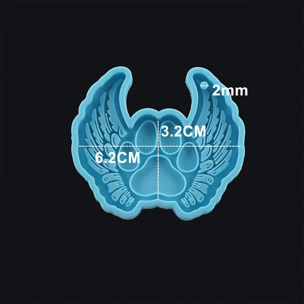 Dog Tag Bone Shaped Keychain Casting Silicone Mold for DIY Key Chain Pendant Crystal Epoxy Resin Molds Craft Jewelry Making Tool