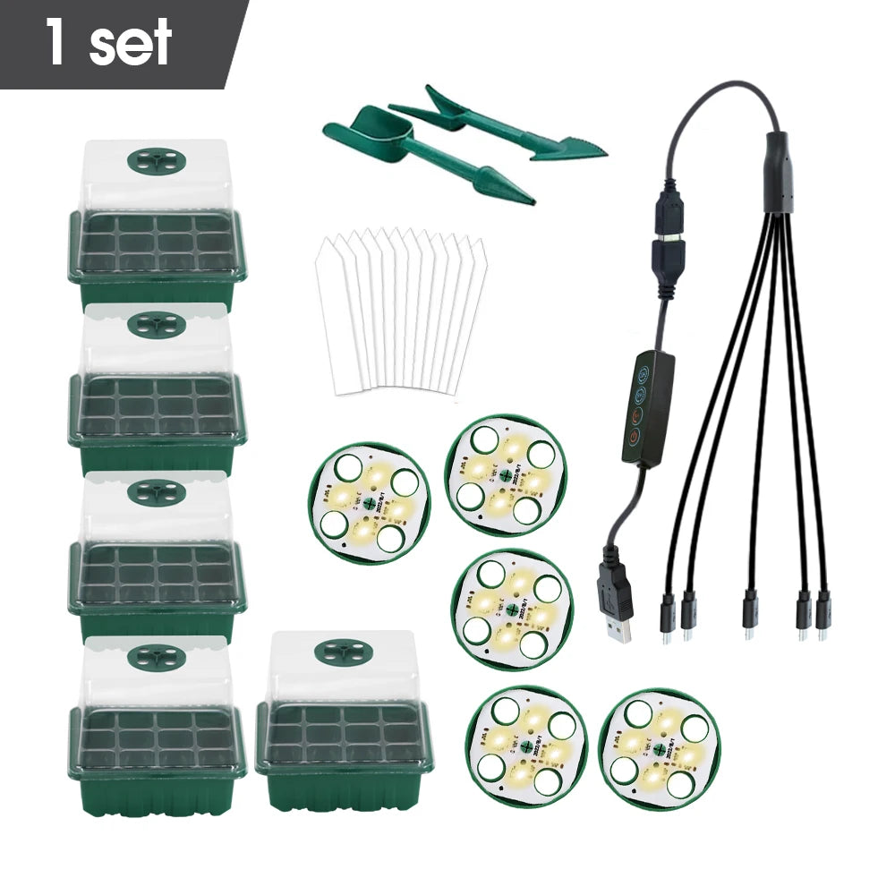 Home Garden Seed Starter Box – Seedling Germination Tray with Adjustable Light Cycles