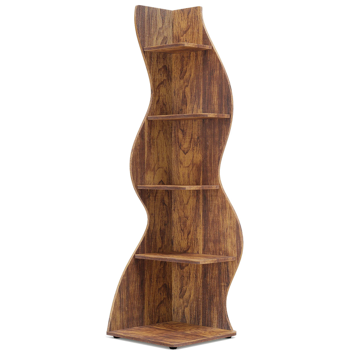 Tribe signs Corner Shelf, Modern 5-Tier Wall Corner Bookshelf, Stylish Corner Small Bookcase Storage Rack Plant Stand