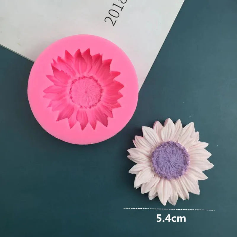 Flower Silicone Molds 3D Daisy Rose Peony Chocolate Cake Baking Mold Handmade Candle Soap Gypsum Resin Handicraft Making Tools