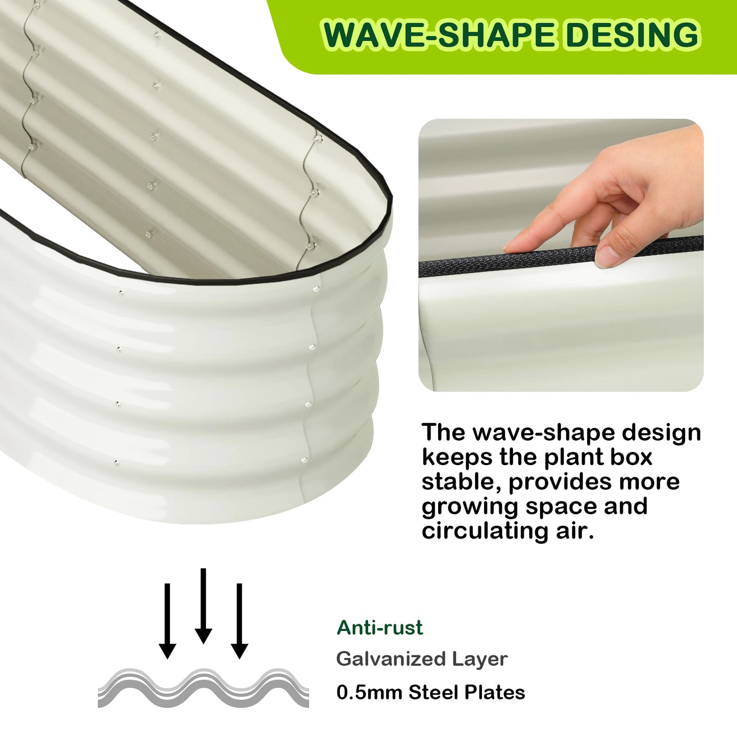 2‑Pack Oval Raised Garden Beds – Galvanized