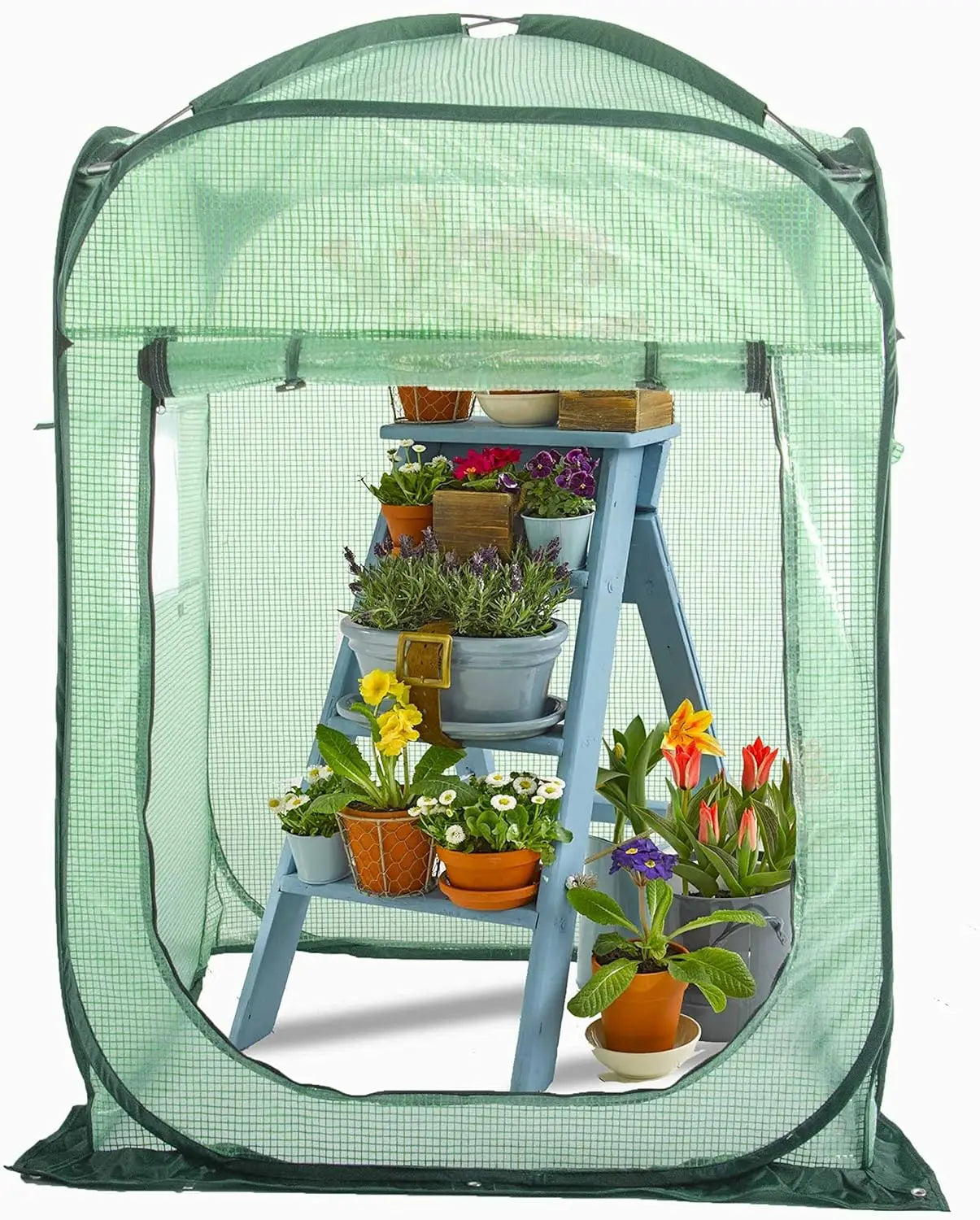 Indoor/Outdoor XL Pop‑Up Greenhouse Tent – Walk‑In Flower House with PE Mesh Cloth