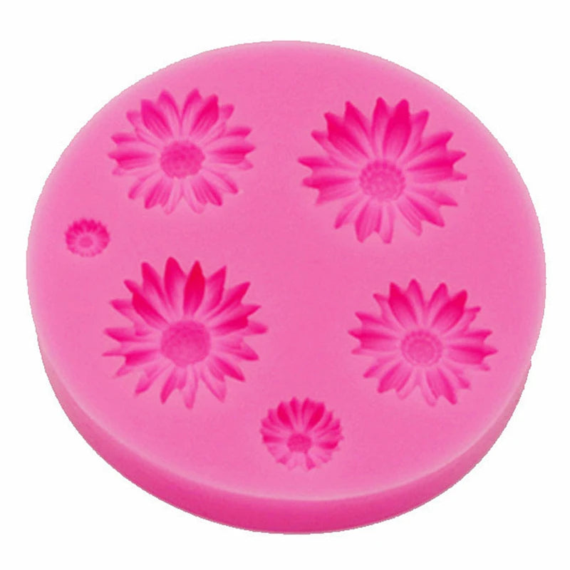Roses Chrysanthemums Sunflowers Silicone Mould DIY Handmade Soap Flower Mould Chocolate Flip Cake Dessert Decoration Molds