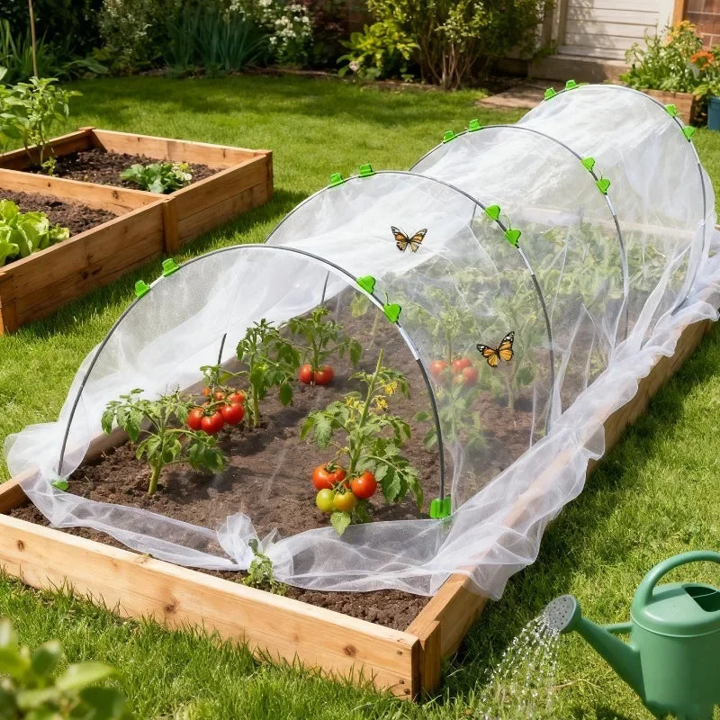Greenhouse Hoops Gardening Plant Support Grow Seedlings Arch Shed Bracket Insect Protection Net Frame Vegetable Field Tunnel