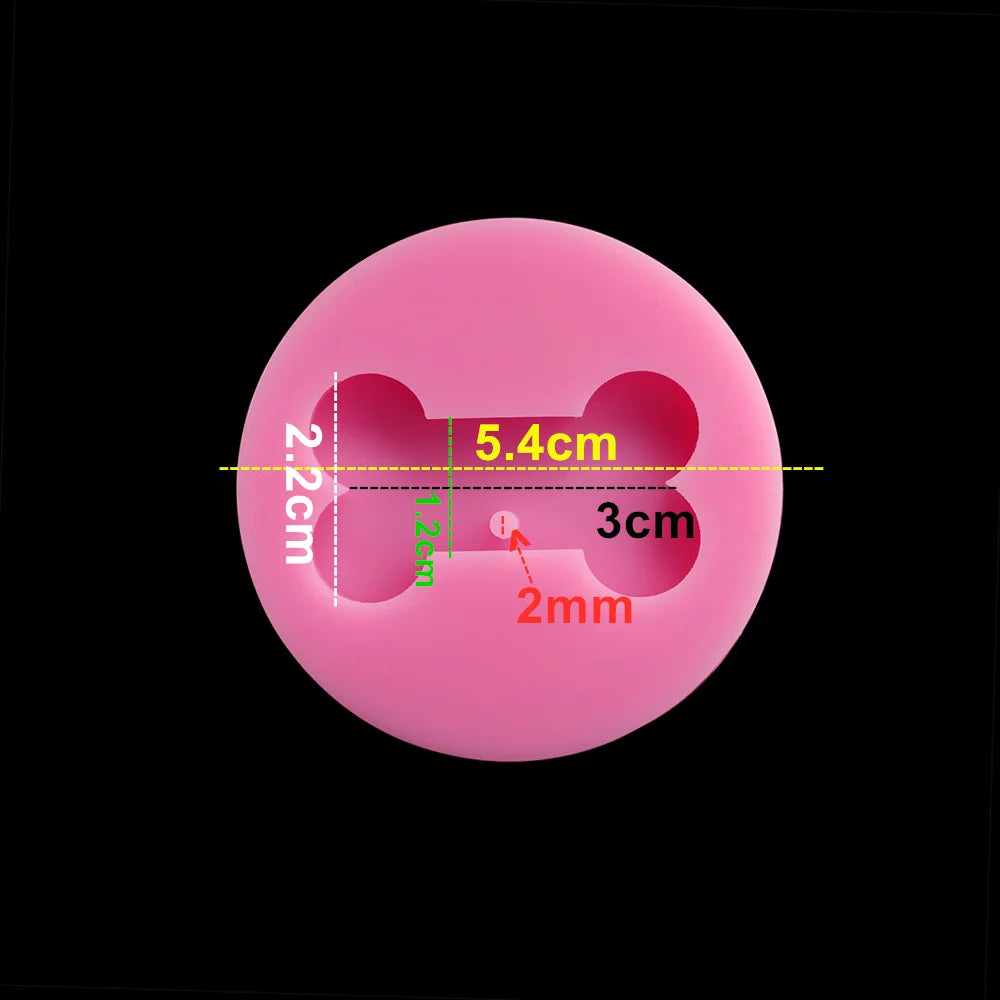 Dog Tag Bone Shaped Keychain Casting Silicone Mold for DIY Key Chain Pendant Crystal Epoxy Resin Molds Craft Jewelry Making Tool