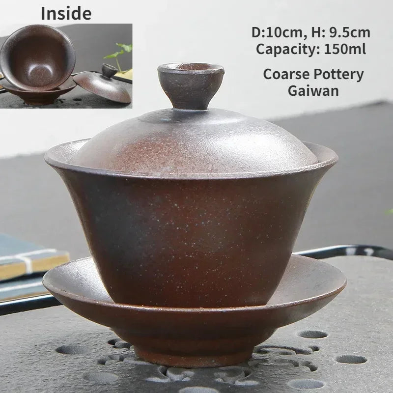 Jingdezhen-Chinese Gaiwan Tea Bowl, Household Porcelain Cups, Beautiful Teaware Teacup and Saucer Set, Ceramic Drinkware Tureen