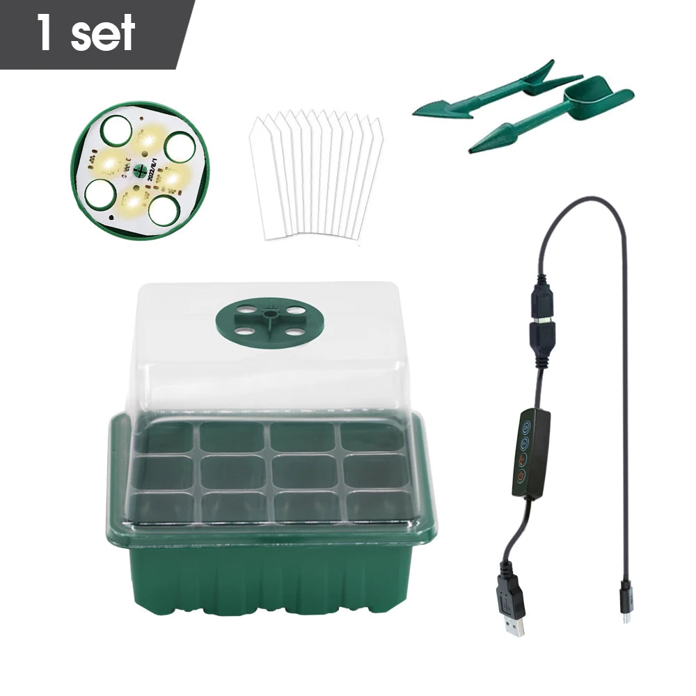 Home Garden Seed Starter Box – Seedling Germination Tray with Adjustable Light Cycles