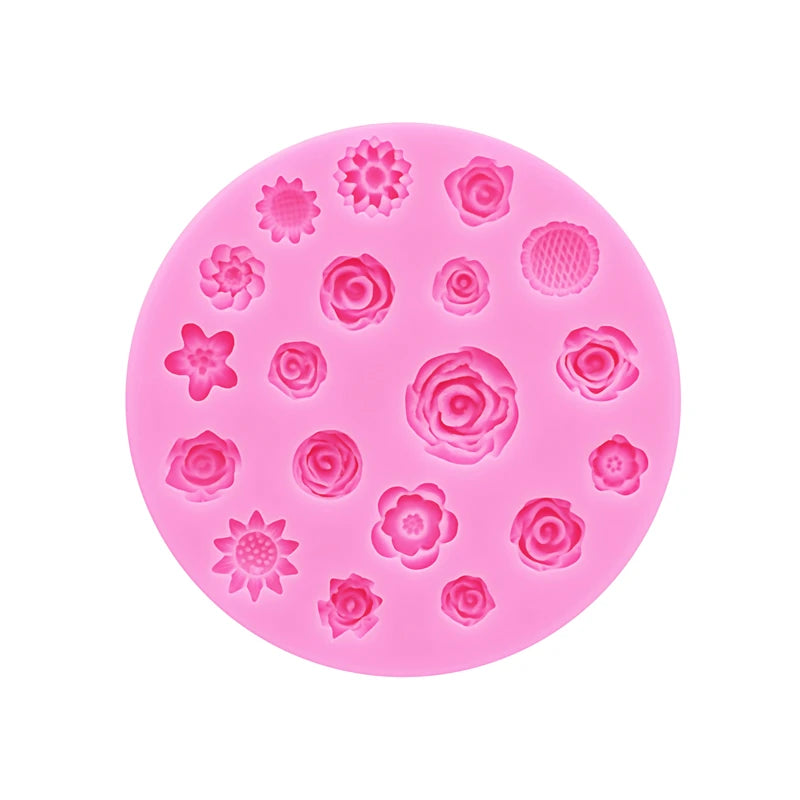 Roses Chrysanthemums Sunflowers Silicone Mould DIY Handmade Soap Flower Mould Chocolate Flip Cake Dessert Decoration Molds